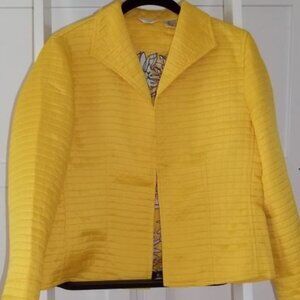 Laura Ashley Sunny Yellow Quilted Jacket - Size Petite Medium